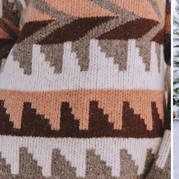 NEW Vici Snowdrift Knit Sweater in Mocha Combo Size Medium - Picture 5 of 10